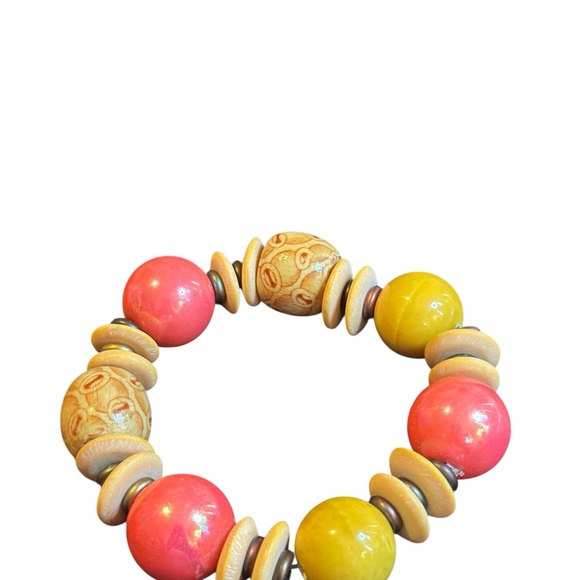 Set of 4 Boho Beaded Stretch Bracelet Set – Earthy Tones & Tribal Prints - Picture 7 of 12